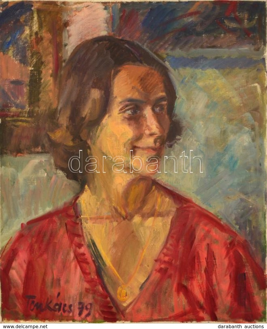 Tenkács Tibor (1913-1998): Női Porté. Olaj, Vászon, Jelzett, 60×50 Cm - Autres & Non Classés