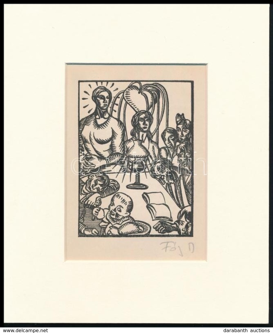 Fáy Dezső (1888-1954): Lovag. Fametszet, Papír, Utólagos Jelzéssel, Paszpartuban, 10×7,5 Cm - Autres & Non Classés
