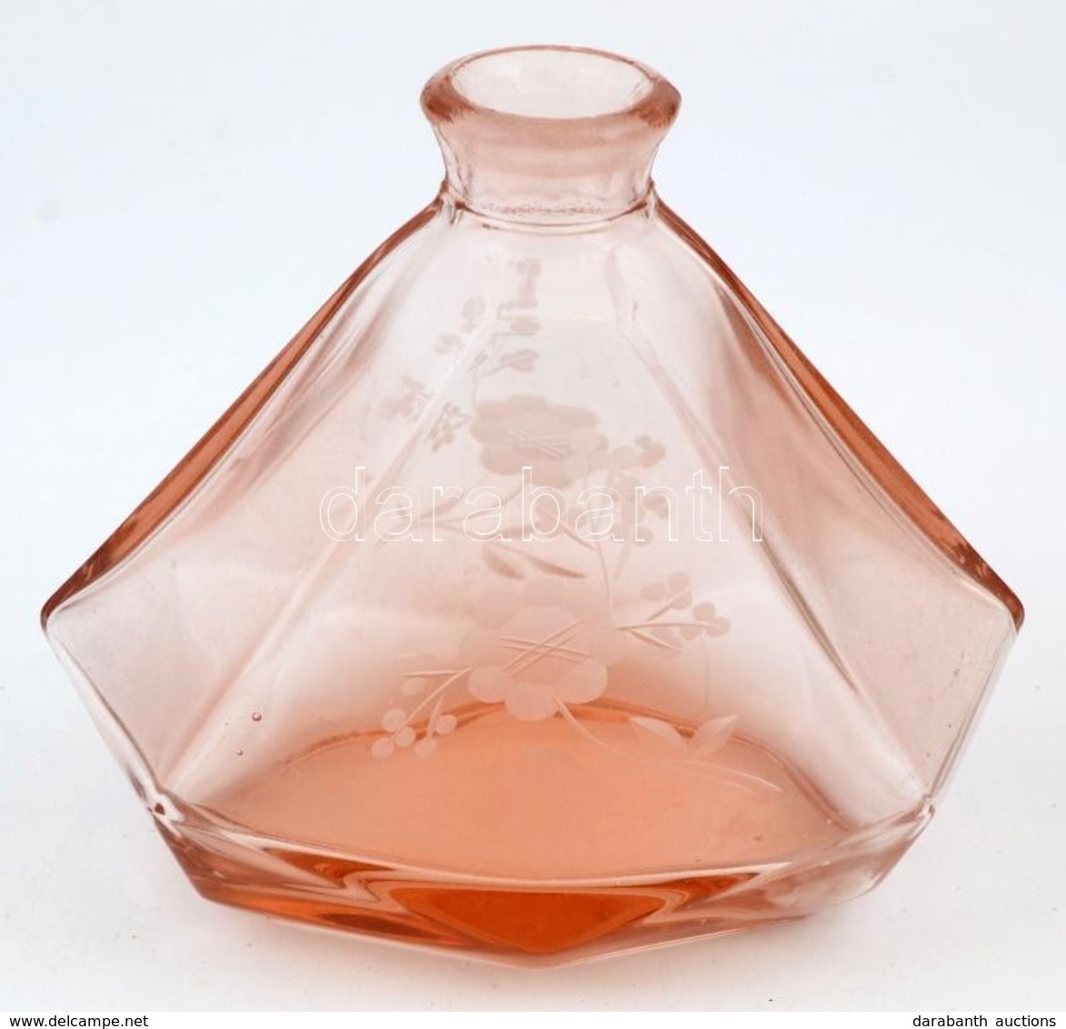Metszett üveg, Virág Díszítéssel, Dugó Nélkül M: 15 Cm - Glass & Crystal