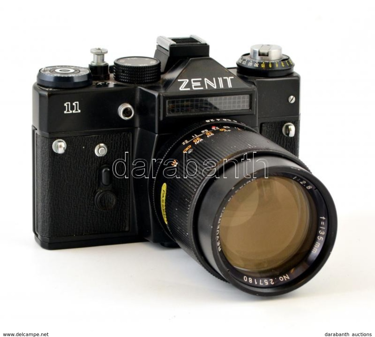 Zenit 11 Fényképezőgép Revuenon-Special 135mm F/2.8 Objektívvel, Működőképes, Jó állapotban / Vintage Soviet Camera With - Cameras