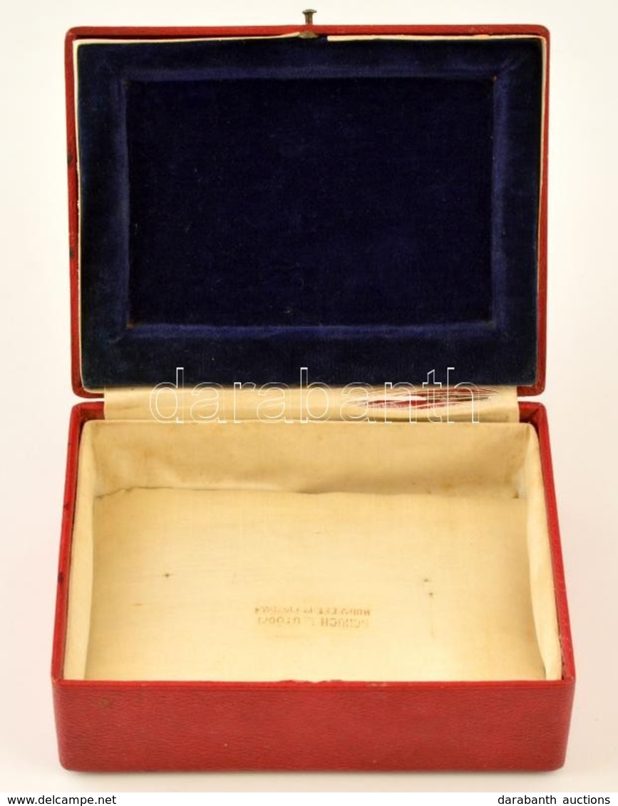 Régi ékszeres Doboz (Schuch L. Utódai), Piros, 10,5×12×5 Cm - Autres & Non Classés