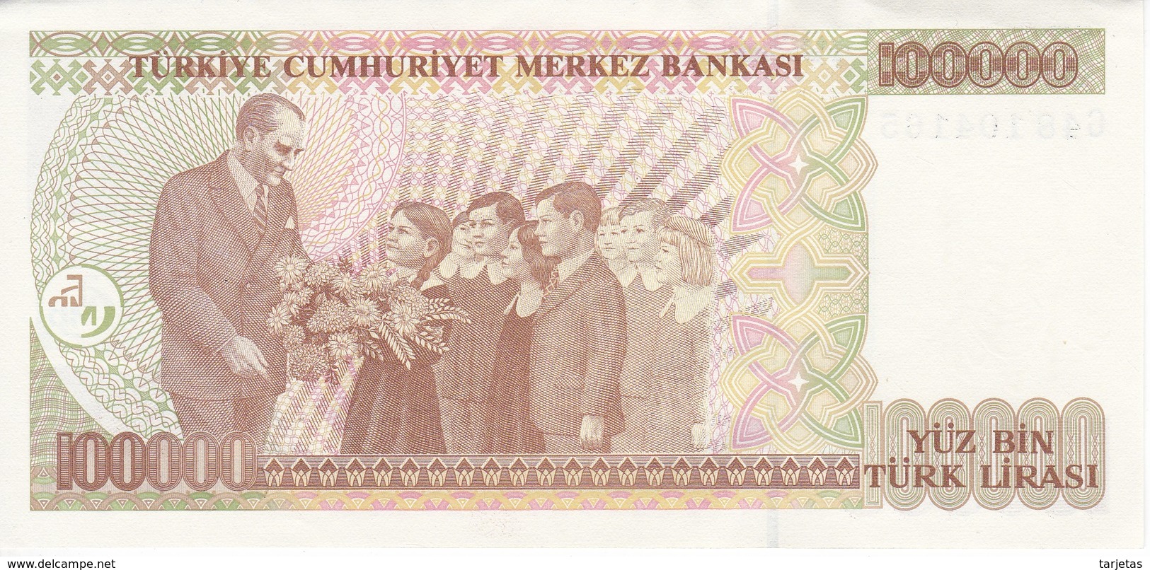 BILLETE DE TURQUIA DE 100000 LIRASI DEL AÑO 1970 EN CALIDAD EBC (XF) (BANKNOTE) - Turquia