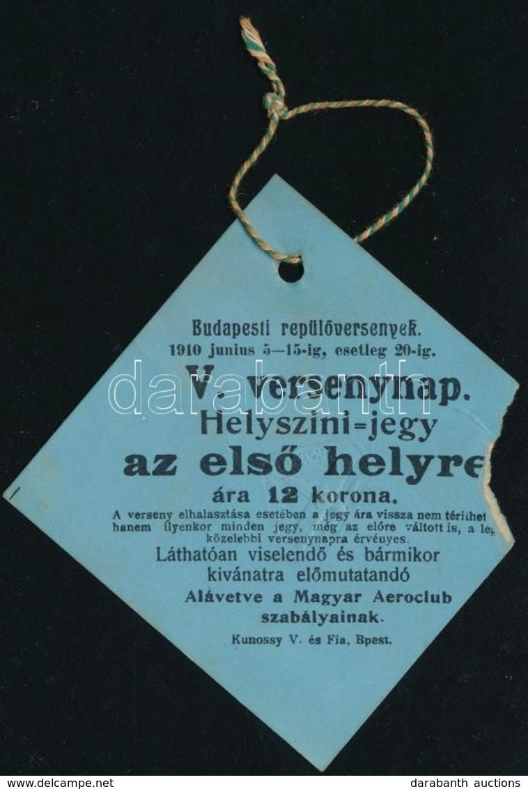 1910 Budapesti Repülőnap Helyszíni Belépőjegy - Ohne Zuordnung