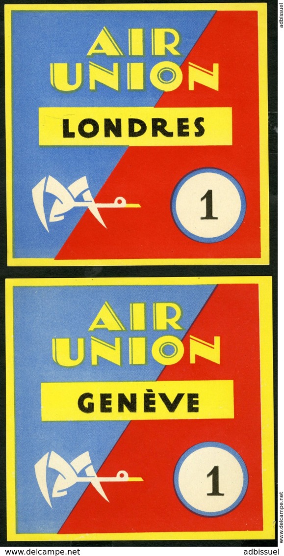 1923 - 1933 AVIATION AIR UNION (future Air France) Etiquettes Bagage (Luggage Labels) - Altri & Non Classificati