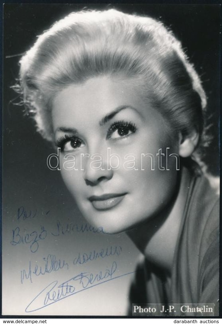 Colette Deréal (1927-1988) Francia énekes és Színésznő Aláírása őt ábrázoló Fotólapon, 15x10 Cm / Autograph Signature Of - Autres & Non Classés