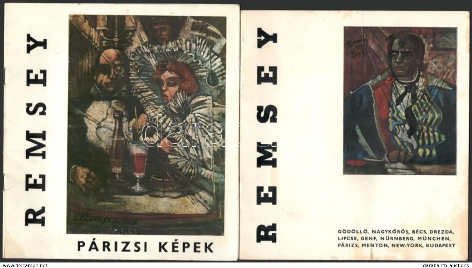 1976 Remsey Jenő Festőművész Saját Kézzel írt Ajánlása Kiállítási Katalógusa Lapján + Még Egy Katalógus - Autres & Non Classés