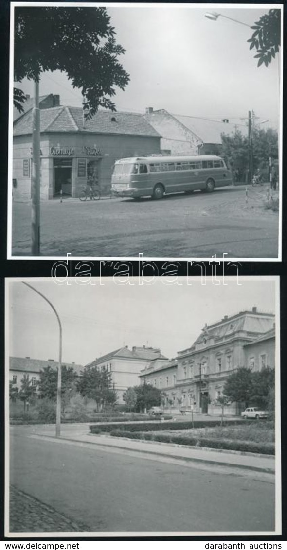 Cca 1960 Gyöngyös, Utcaképek, 11×12 Cm - Autres & Non Classés