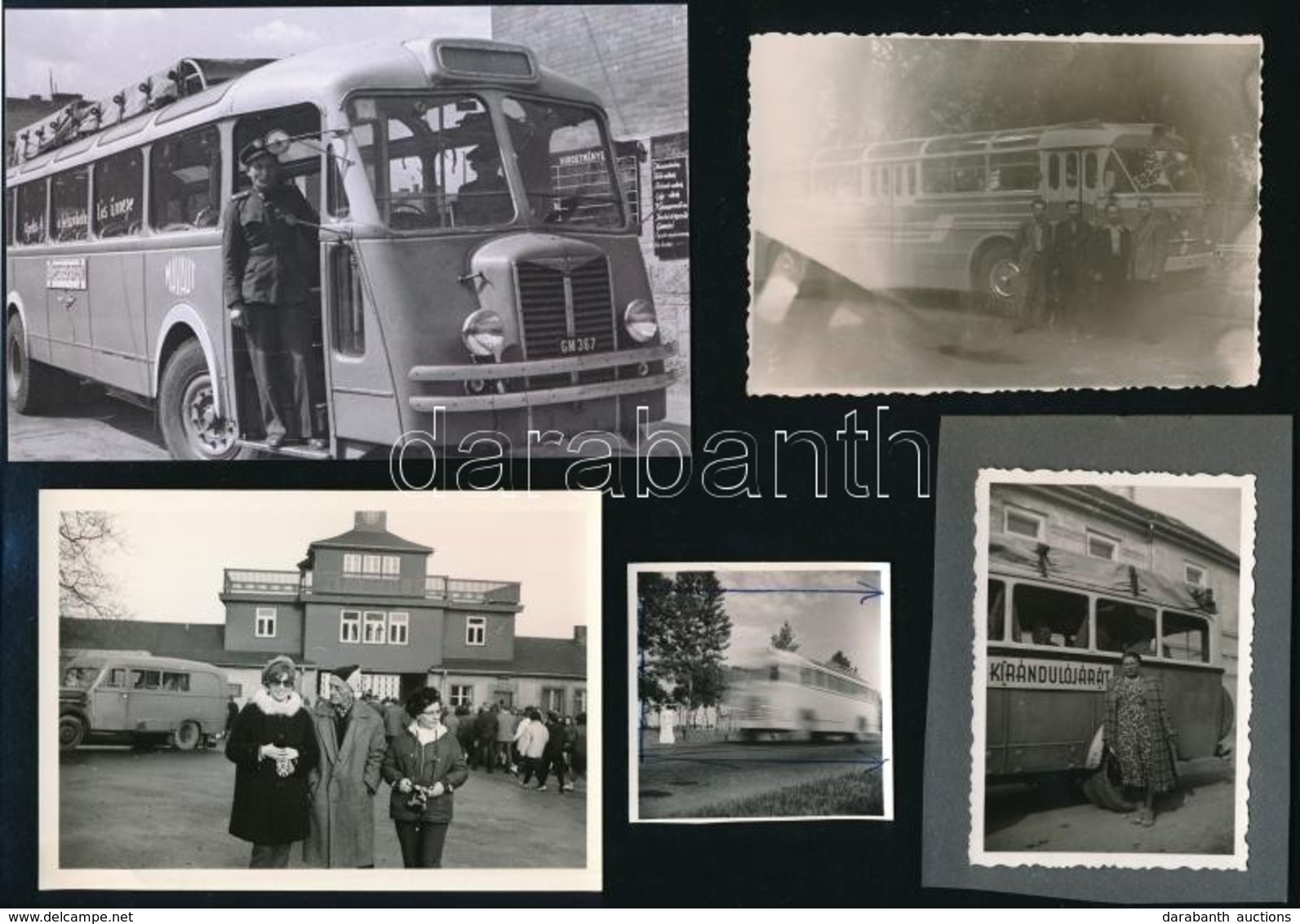Autóbuszok Tétele, Eltérő Időpontokban és Különböző Helyszíneken Készült 7 Db Vintage Fotó + 1 Db Mai Nagyítás, 6x6 Cm é - Autres & Non Classés