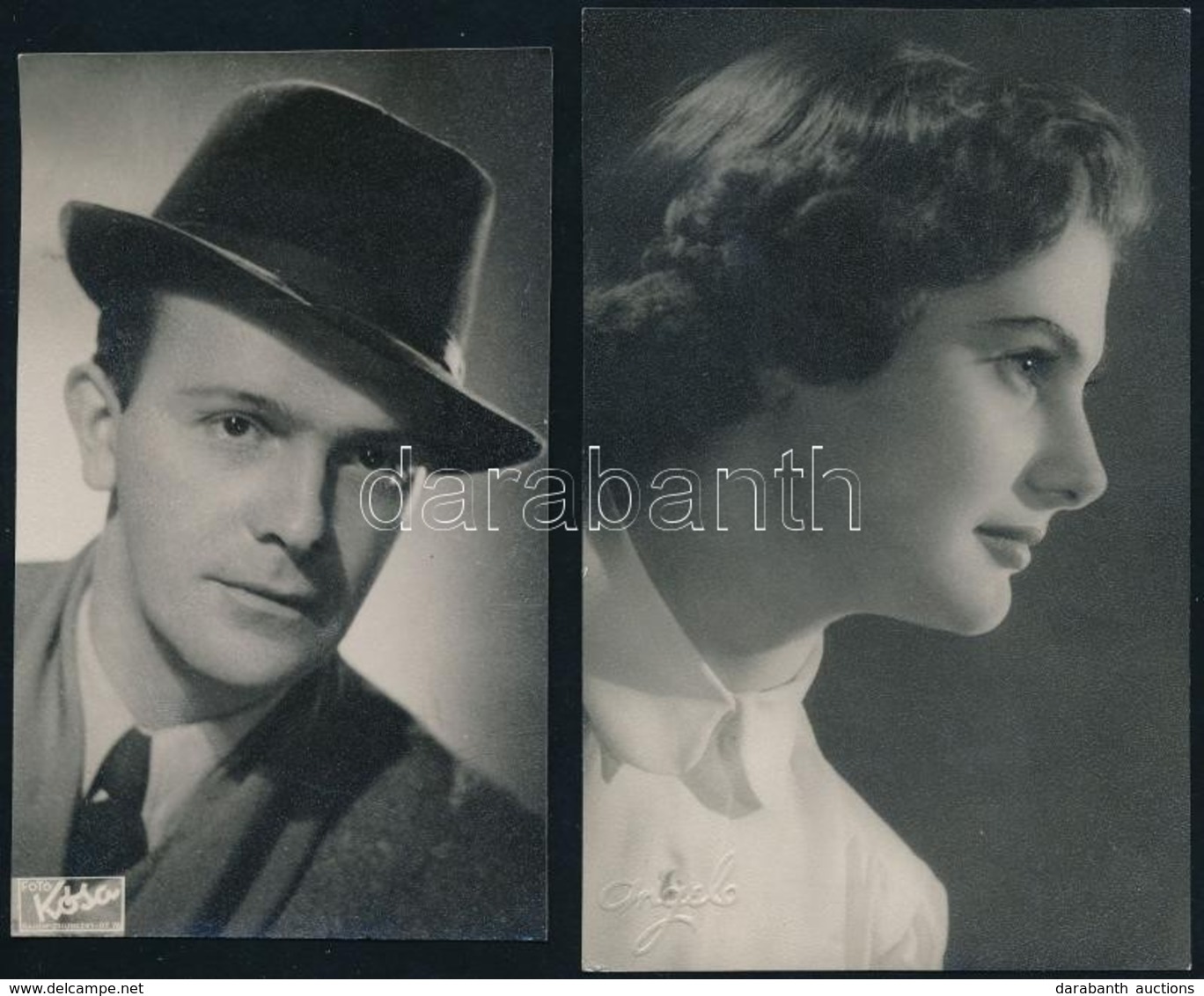 Cca 1951 Férfi és Női Portré, Angelo és Kósa Műterméből, 13,5×8,5 Cm - Andere & Zonder Classificatie