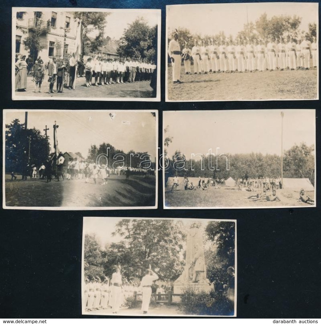 1927 Leventeünnepségek Rákoscsabán és Jászfényszarun, 5 Db Fotó, 5×8 Cm - Andere & Zonder Classificatie