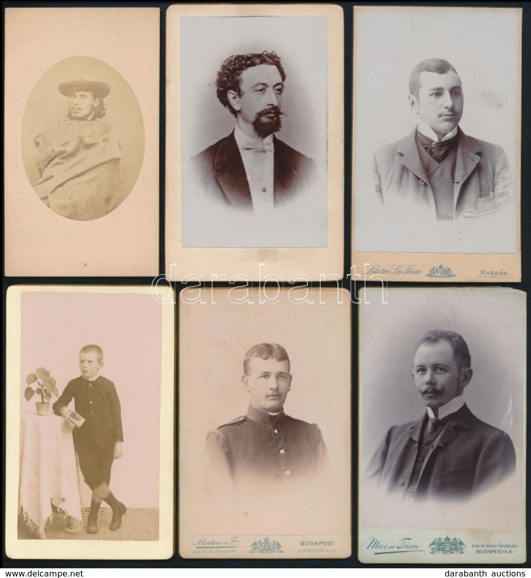 Cca 1880-1900 11 Db Férfiakat ábrázoló Keményhátú Fotó, 11×7 Cm - Andere & Zonder Classificatie