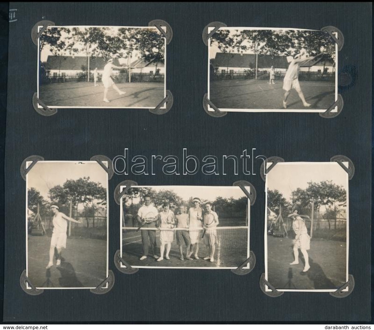 Cca 1920-1930 Teniszezők, 10 Db Albumlapra Ragasztott Fotó, 5,5×8 Cm - Autres & Non Classés