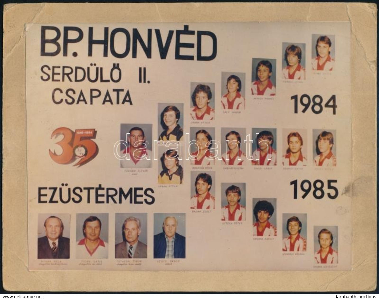 1985 Budapest Honvéd Serdülő II. Ezüstérmes Csapata, Kistabló, Kartonra Ragasztva, 17×22 Cm - Autres & Non Classés