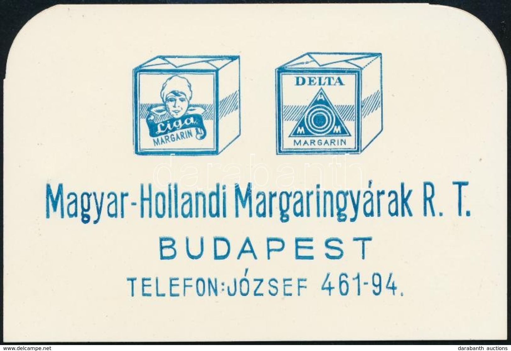 Cca 1901 Magyar Hollandi Margaringyárak Rt. Festett Reklámos Bakelit Hablapát 12x8 Cm - Publicités