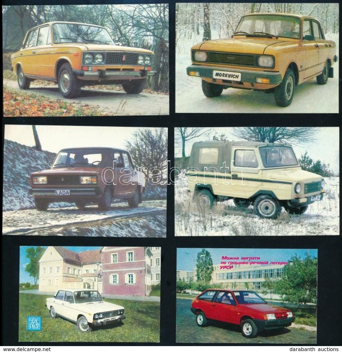 1988 Szovjet Autók, 9 Db Kártyanaptár - Werbung