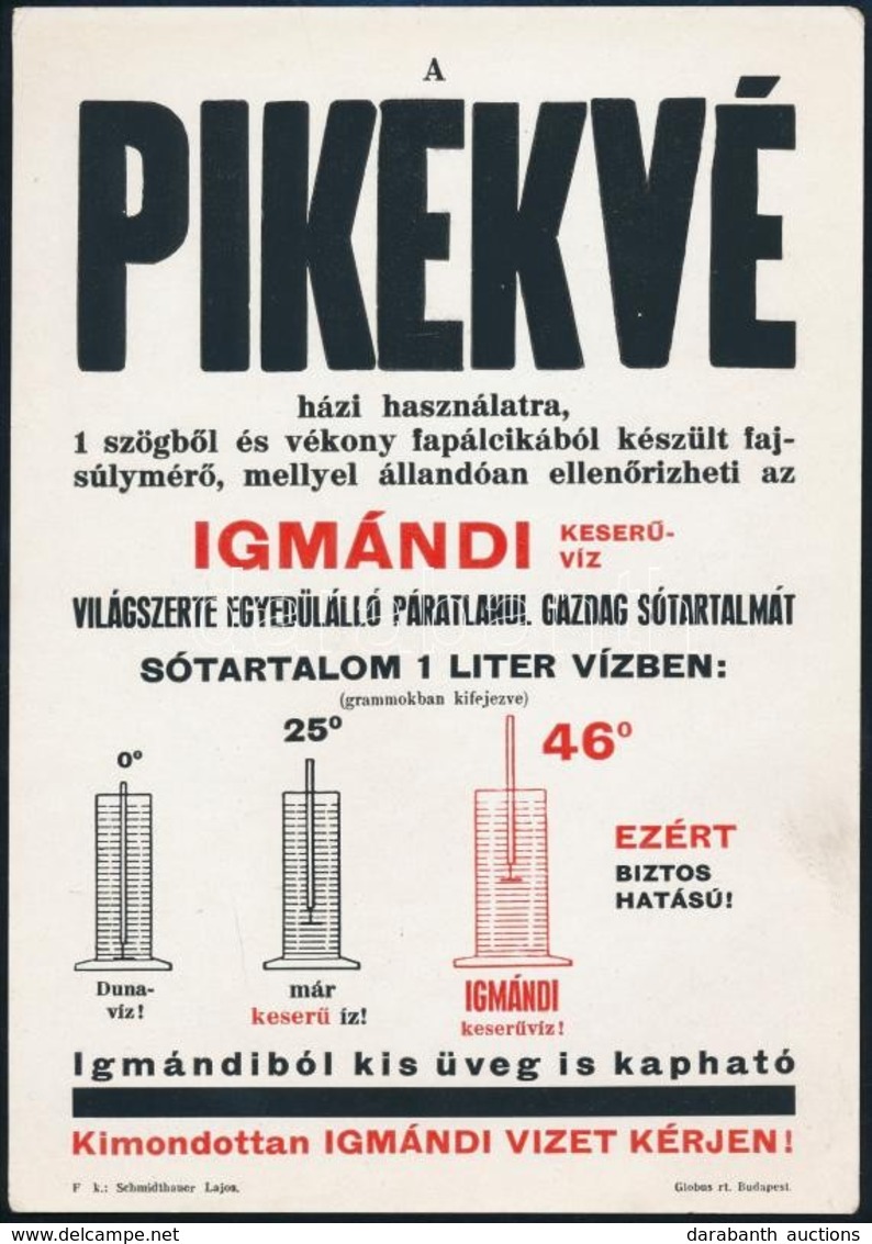 Igmándi Keserűvíz  Reklámos Szórólap - Publicités