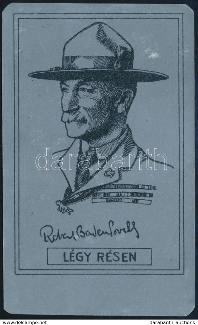 Cca 1930 Bden Powell, Légy Résen Cserkész Fém Táblácska 6x9,5 Cm - Scouting