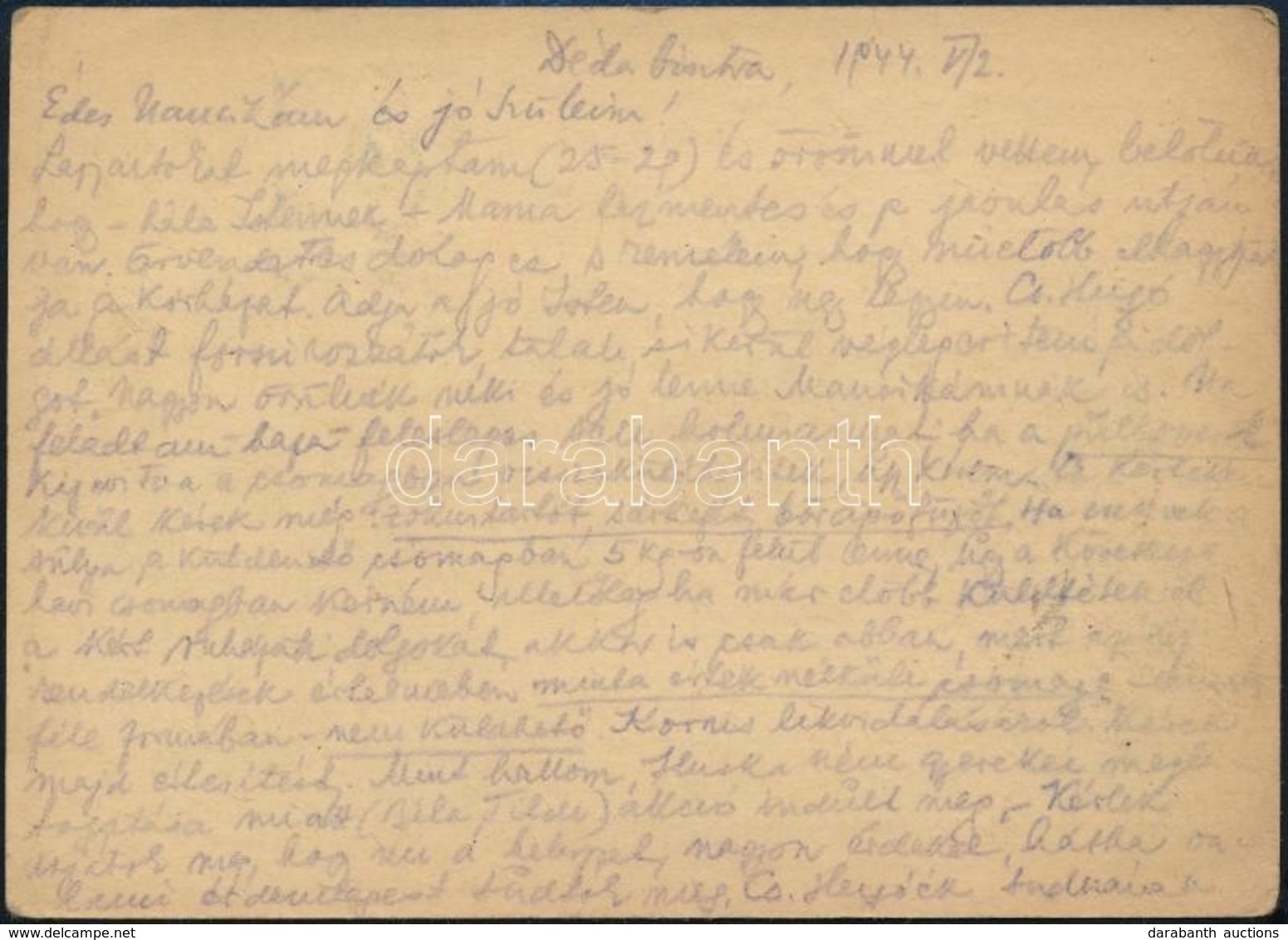 1944 Munkaszolgálatos Tábori Postai Levelezőlapja - Autres & Non Classés
