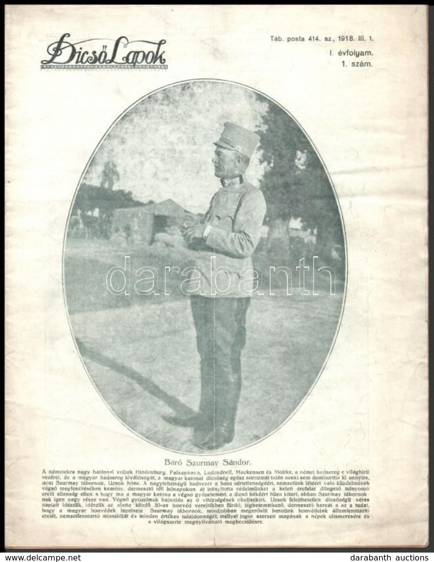 1918 A Dicső Lapok C. Katona újság Induló Száma - Sonstige & Ohne Zuordnung