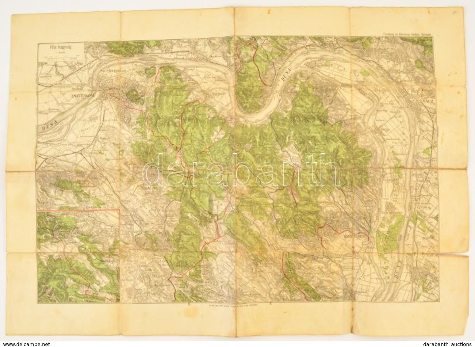 Cca 1910 2 Db Térkép: A Pilis 41x60 Cm és Gyöngyös és Környéke. Javítottak - Autres & Non Classés
