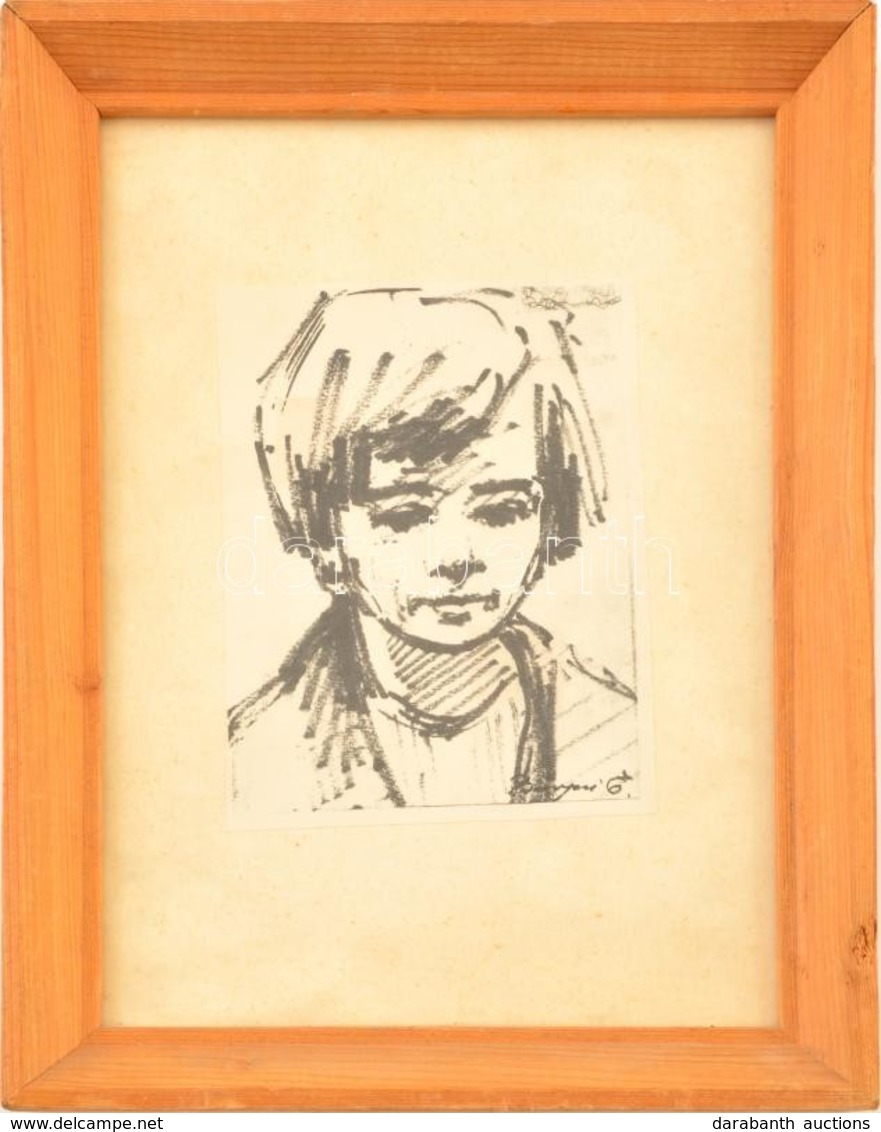 Bányai Erzsébet-képről Készült Nyomat, üvegezett Fa Keretben, 11,5×9 Cm - Non Classés