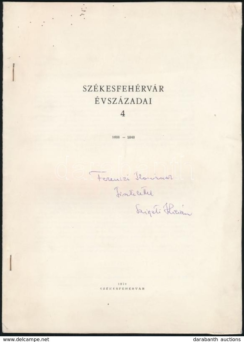 Szigeti Kilián: Székesfehérvár újkori Zenetörténete.  Székesfehérvár évszázadai. 4. Székesfehérvár, 1978., Fejér Megyei  - Sonstige & Ohne Zuordnung