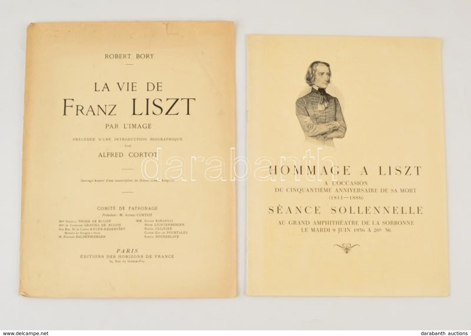 1936 Hommage A Liszt, La Vie De Franz Liszt, 2 Db Képes Füzet + Meghívó - Autres & Non Classés