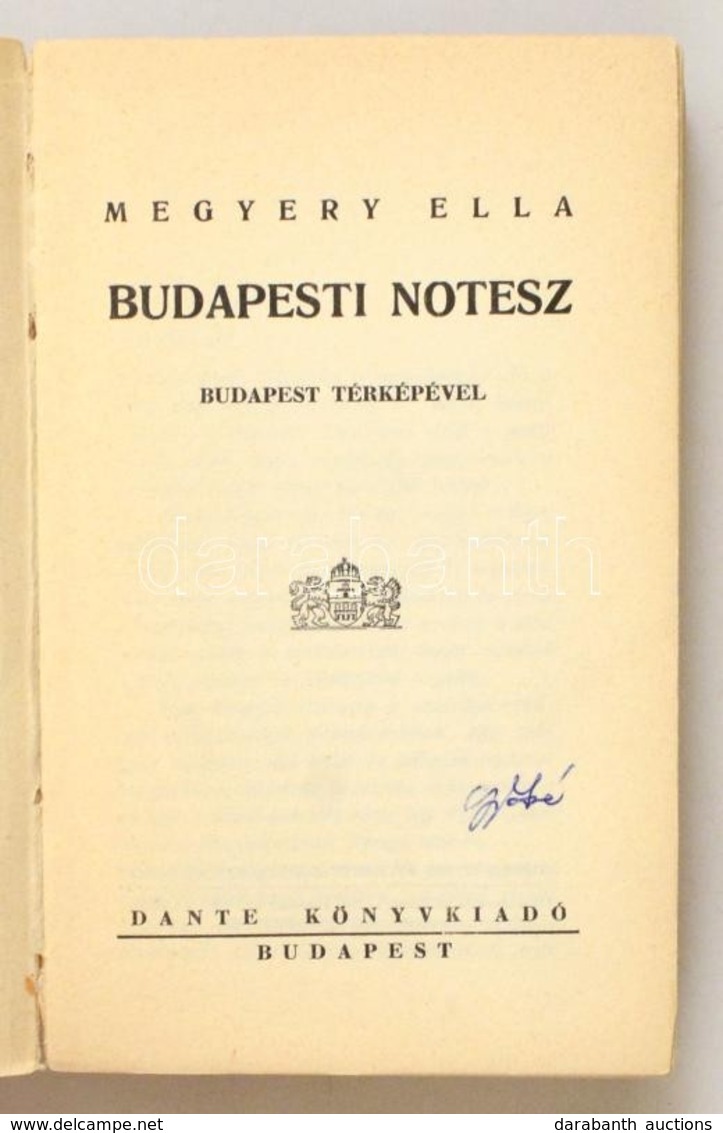 Megyery Ella: Budapesti Notesz. Bp., é.n. Dante. 415p. Térkép Nélkül - Non Classés
