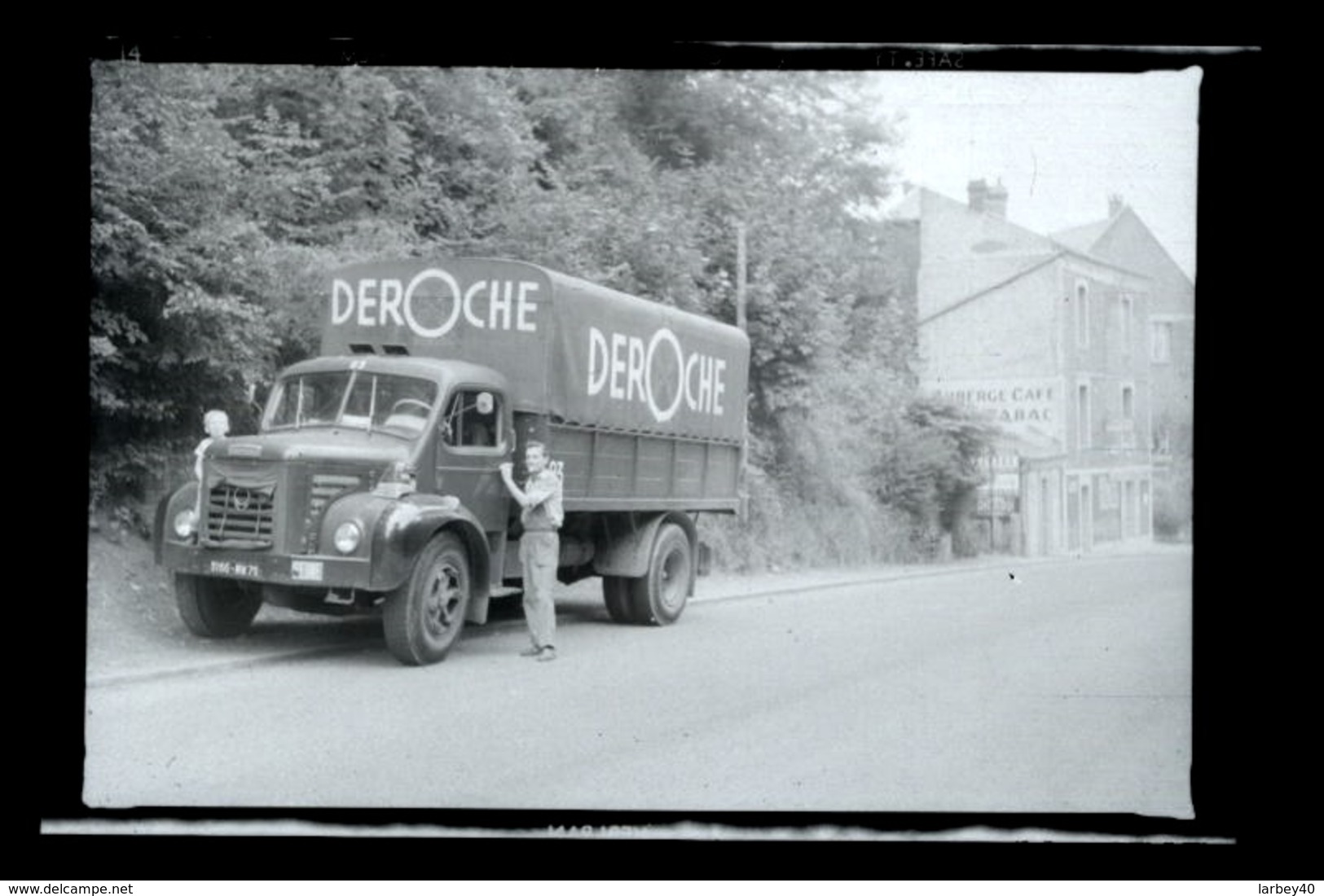 Negatif Photo Ancienne - Camion Ancien Berliet - Deroche - Automobiles