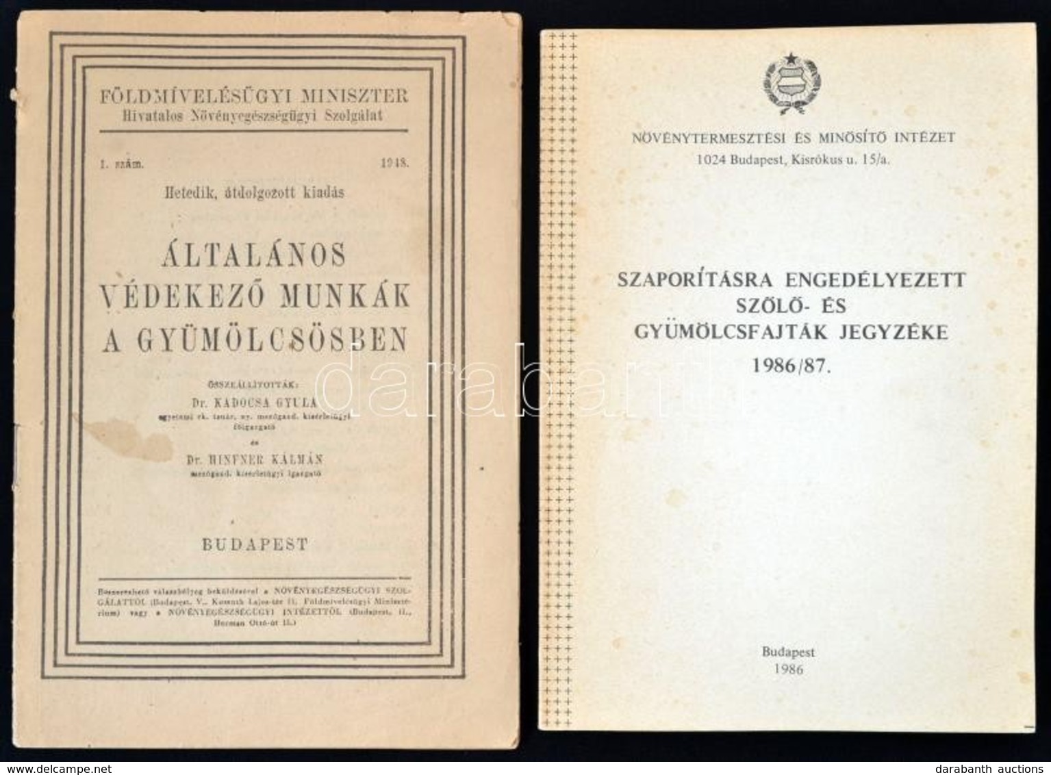 Szaporításra Engedélyezett Szőlő- és Gyümölcsfajták Jegyzéke. 1986/1987. Szerk.: Dr. Tomcsányi Pál, Nagy József. Bp., 19 - Ohne Zuordnung