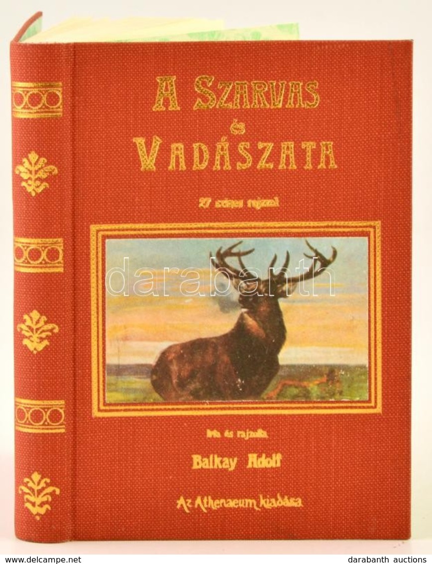Balkay Rudolf: A Szarvas és Vadászata 27 Színes Rajzzal. Athenaeum. Reprint Maxi Könyv 11,5 Cm - Unclassified