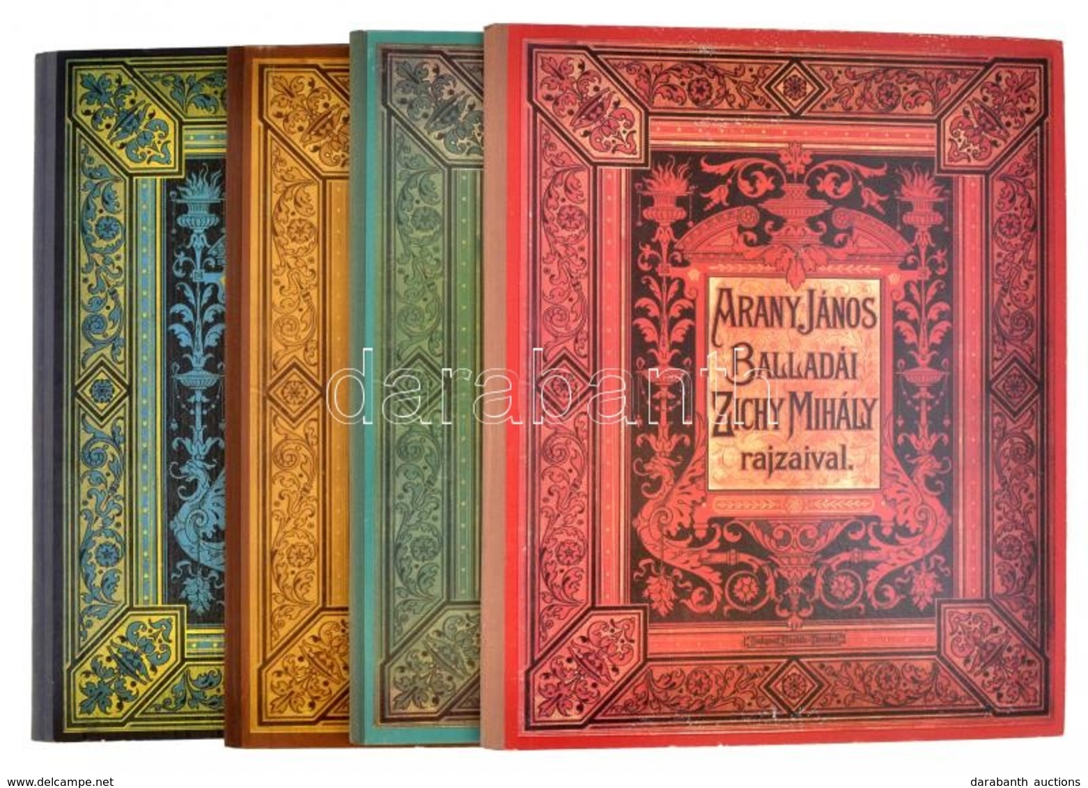 Arany János Balladái Zichy Mihály Rajzaival 4 Kötete. Fakszimile Kiadás. Bp., 1988-1990, TÉKA. Kiadói Kissé Kopott Félvá - Ohne Zuordnung