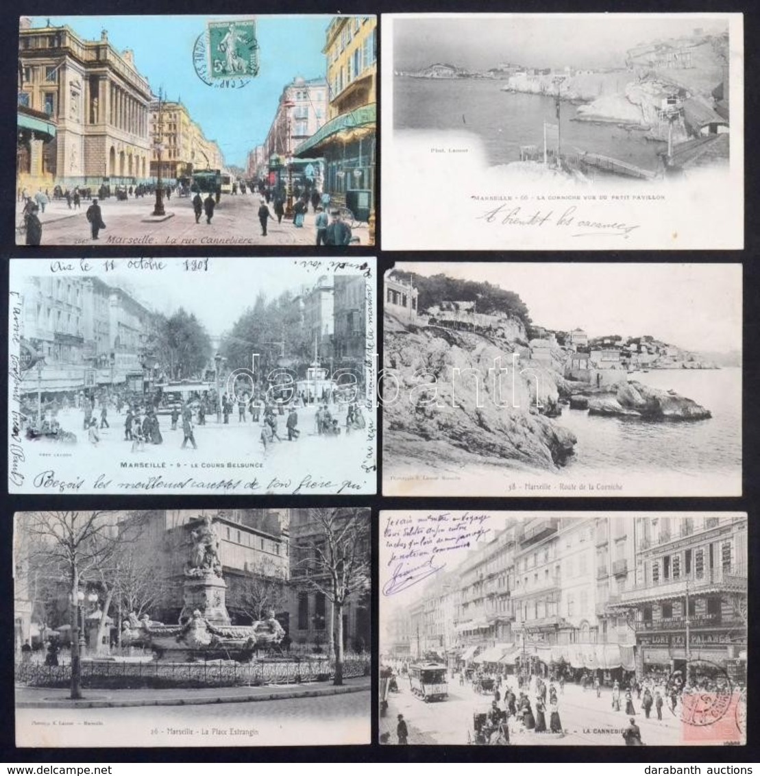 ** * Kb. 900 Db RÉGI Francia Képeslap Dobozban: Csak Marseille. Vegyes Minőség / Cca. 900 Pre-1950 French Postcards In A - Unclassified