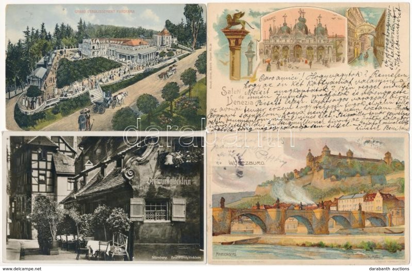 ** * 19 Db RÉGI Külföldi Városképes Lap, Több Litho / 19 Pre-1945 European Town-view Postcards, Many Litho - Unclassified