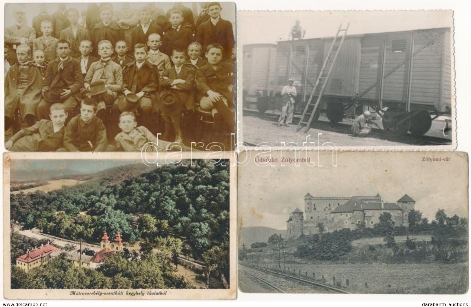 ** * 7 Db RÉGI Képeslap: Parád, Zólyom, Mátraverebély, Balatonszabadi, Folklór, Vonat / 7 Pre-1945 Postcards: Parád, Zvo - Ohne Zuordnung