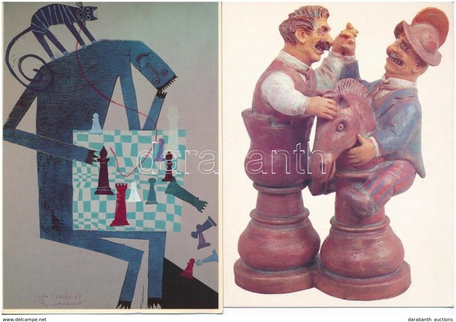 ** 22 Db MODERN Motívum Képeslap: Sakk, érdekes és Vegyes Anyag / 22 Modern Chess Motive Postcards - Unclassified