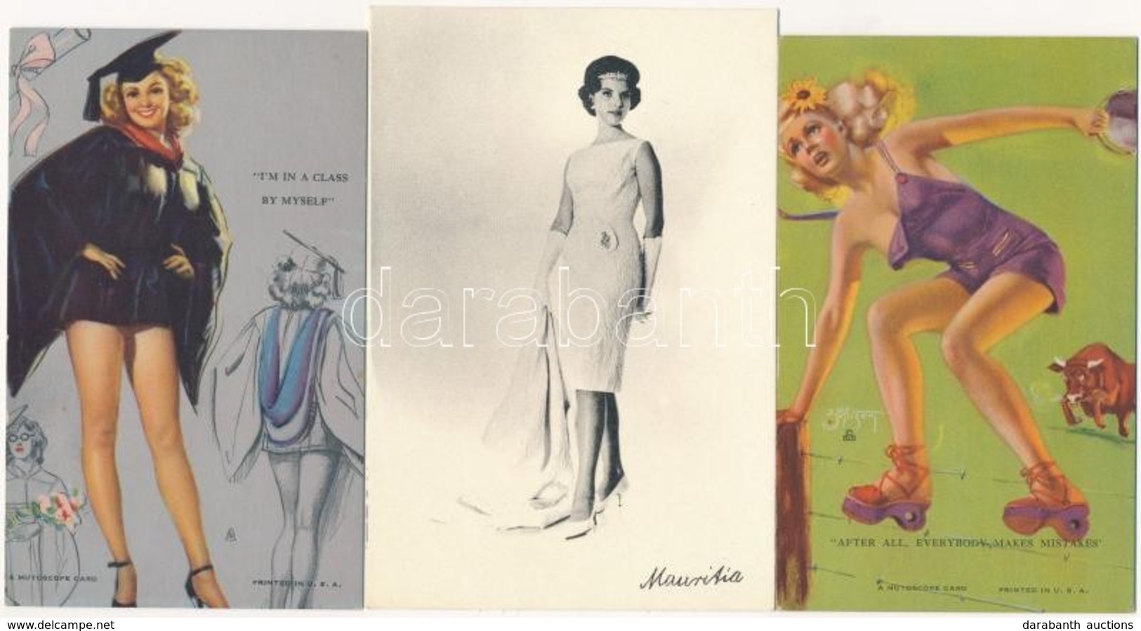 ** 10 Db MODERN Reklámlap Pin-up Lányokkal / 10 Modern Advertising Motive Postcards With Pin-up Girls (5 Non PC) - Ohne Zuordnung