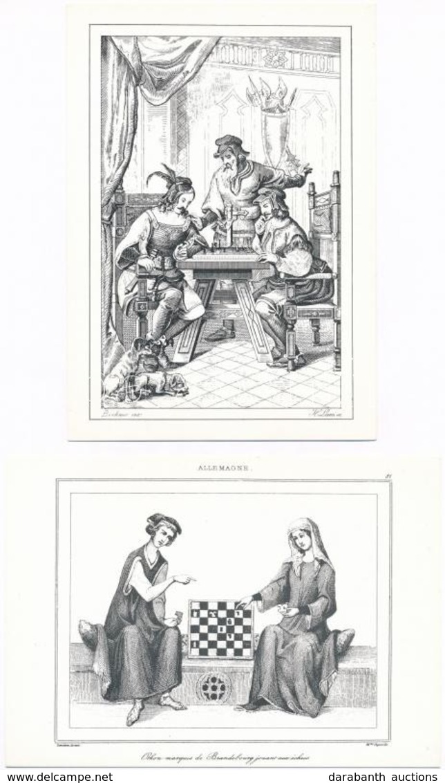 ** 4 Db MODERN Repro Motívum Képeslap: Sakk / 4 Modern Repro Chess Motive Postcards - Ohne Zuordnung