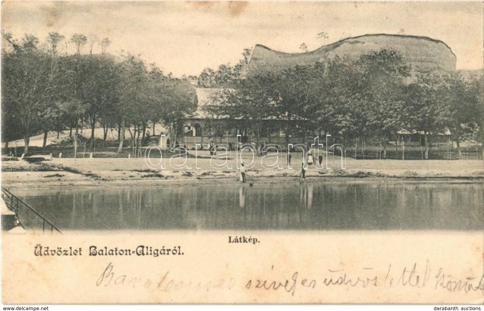 T2/T3 1903 Balatonaliga, Balaton-Aliga (Balatonvilágos); Látkép, Vendéglő (fl) - Zonder Classificatie