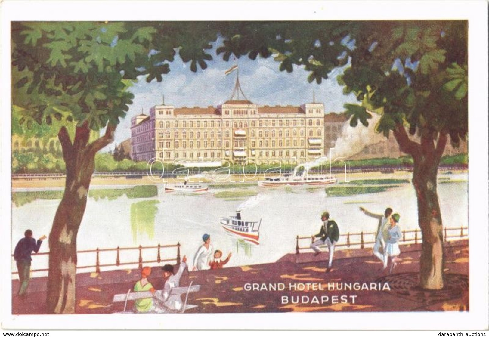 ** T2 Budapest V. Grand Hotel Hungaria Nagyszálloda Grafikai Reklámlapja - Non Classés