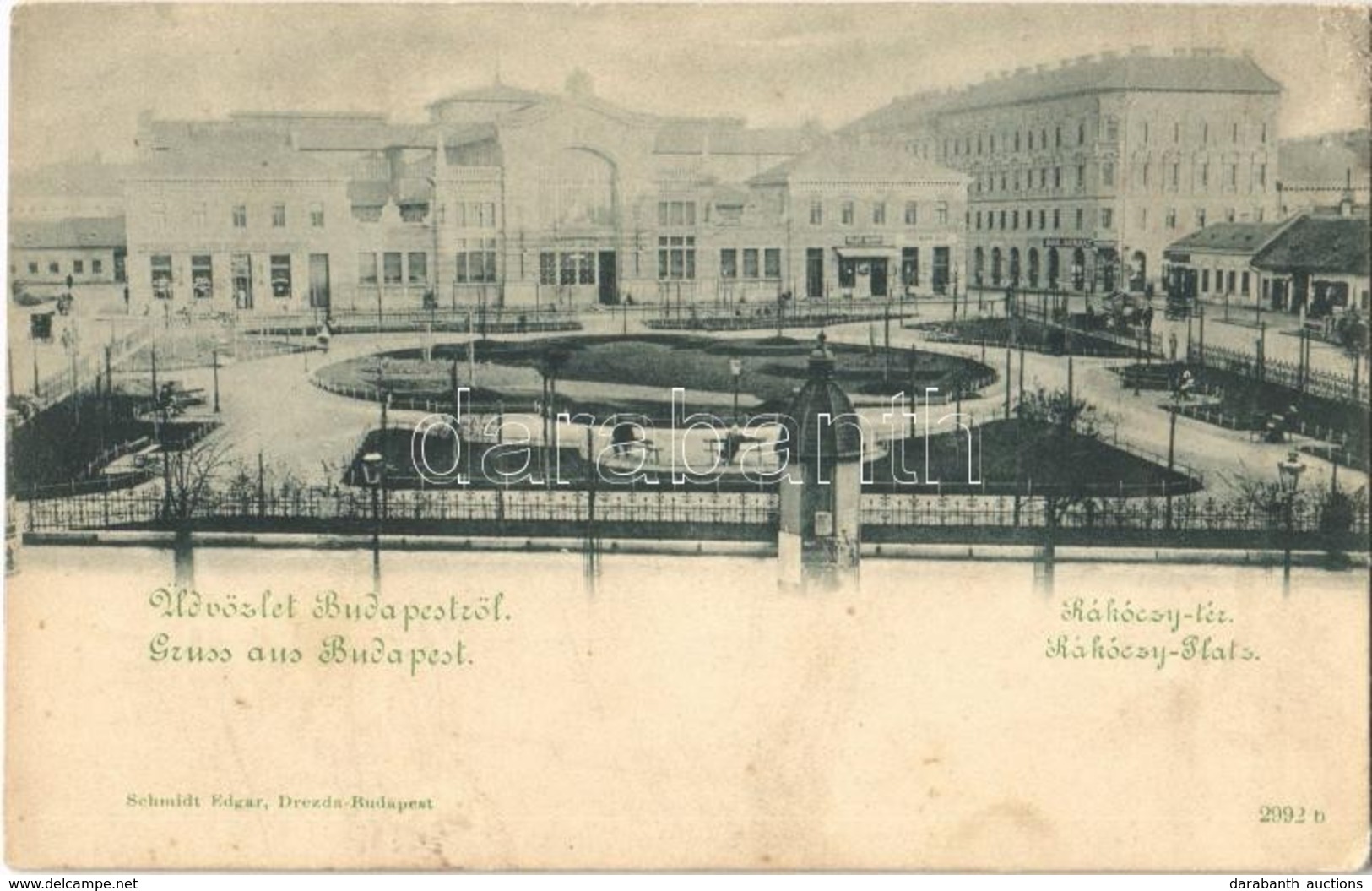 ** T2/T3 Budapest VIII. Rákóczi Tér, Bor és Sörház, Friedmann Adolf és Blau Manó üzlete, Vásárcsarnok (EK) - Ohne Zuordnung