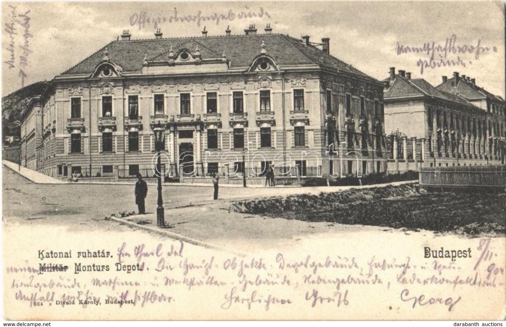 T2 1904 Budapest XI. Kelenföld, Katonai Ruhatár / Militär Monturs-Depot. Divald Károly 664. Sz. - Unclassified