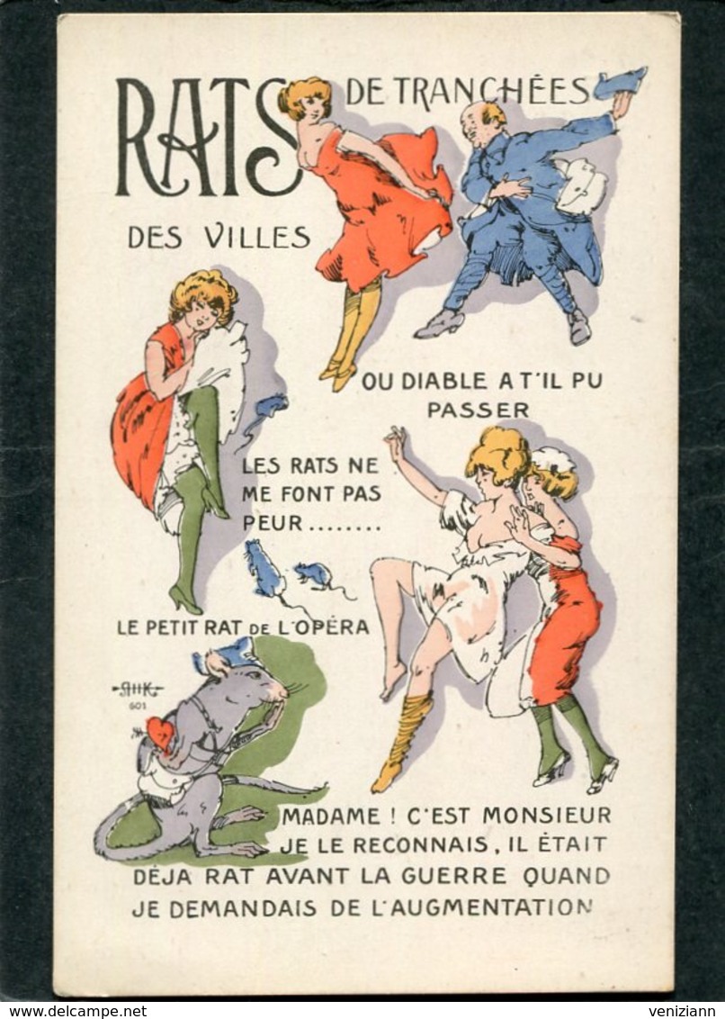 CPA - Illustration - RATS De Tranchées - RATS Des Villes - Guerra 1914-18