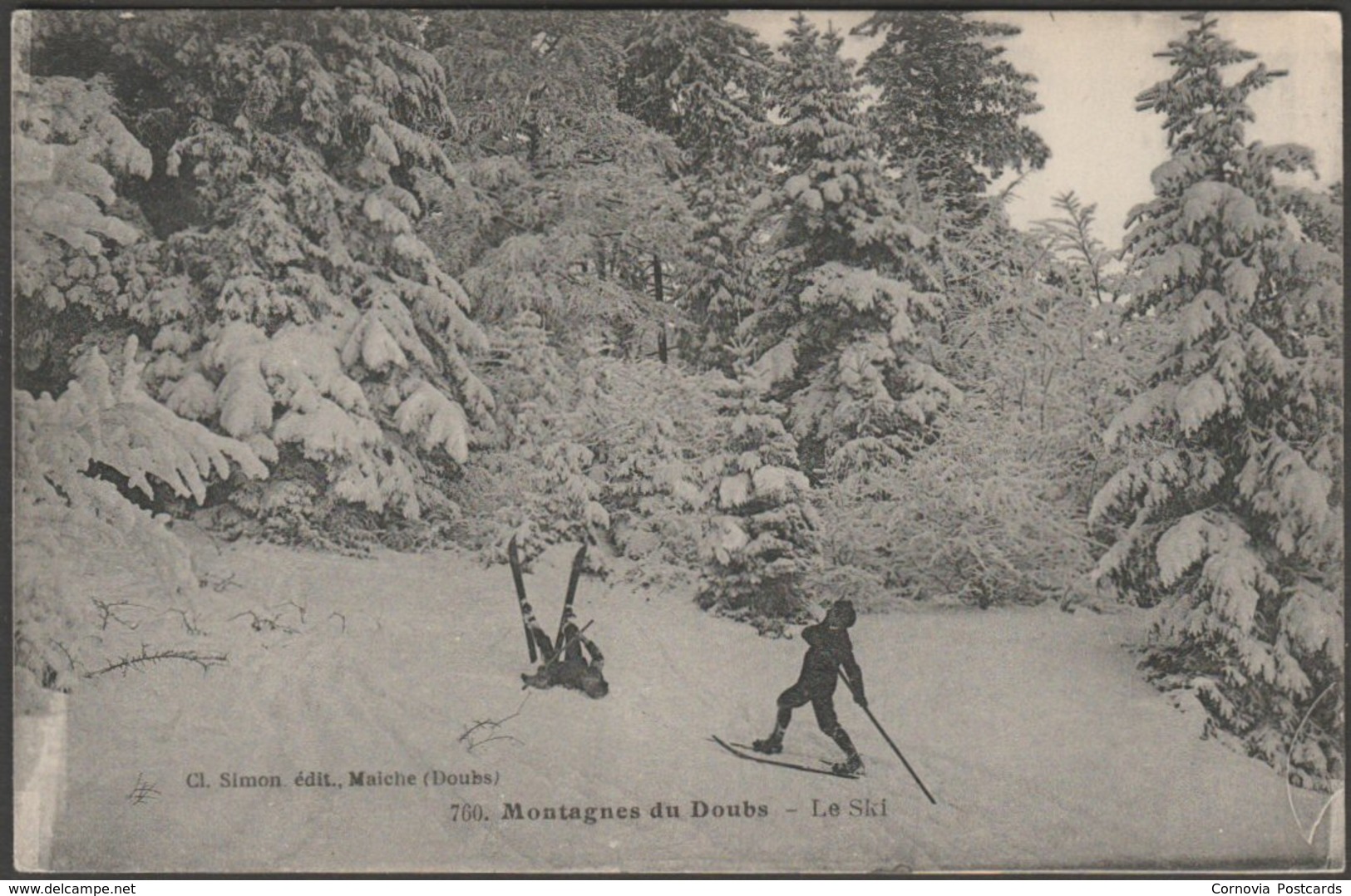 Le Ski, Montagnes Du Doubs, C.1910s - Simon CPA - Other & Unclassified