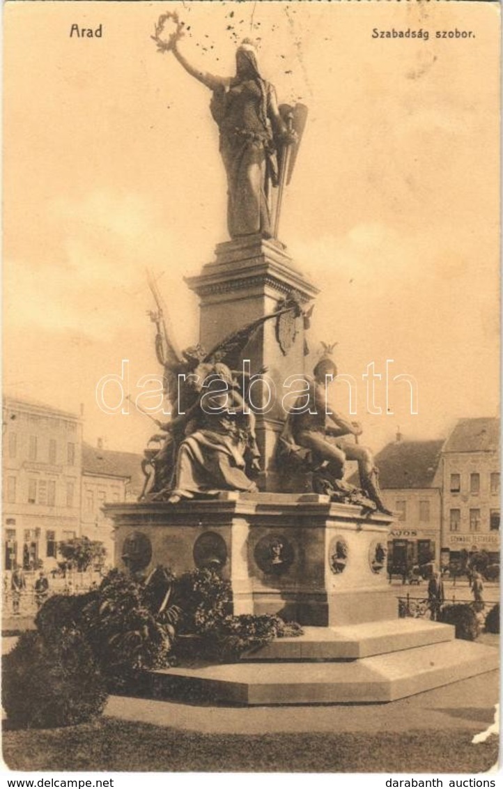 T2/T3 1911 Arad, Szabadság Szobor, Schwarz Testvérek üzlete. Weisz Leó Kiadása / Martyrs' Monument, Shops (EK) - Ohne Zuordnung