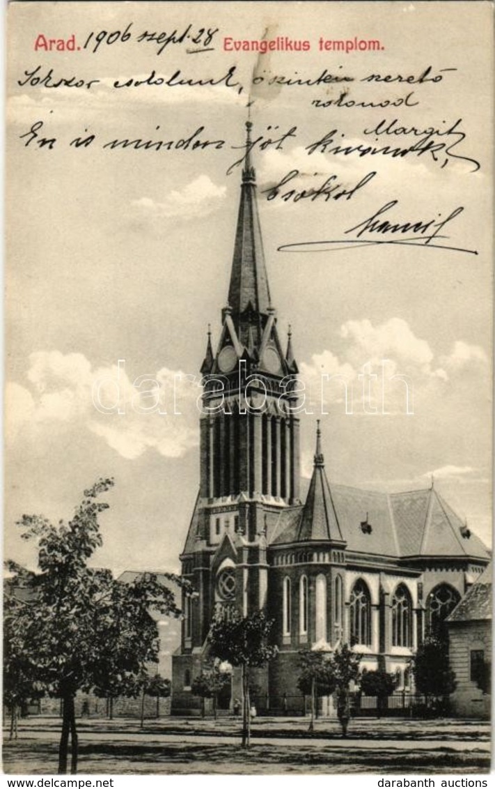 T2/T3 1906 Arad, Evangélikus Templom. Bloch H. Kiadása / Church (EK) - Unclassified