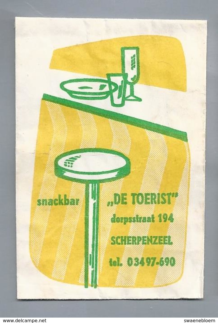 Suikerzakje.- SCHERPENZEEL. Snackbar - DE TOERIST -. Dorpsstraat 194. Sugar Sucre Zucchero Zucker - Suiker