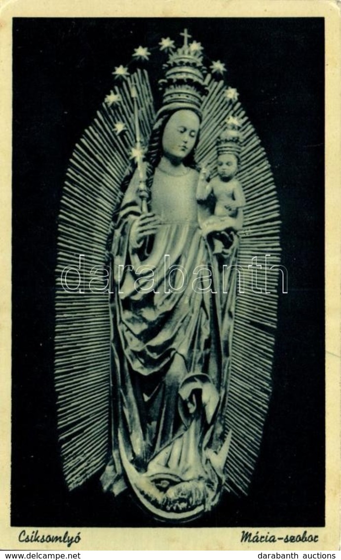 T2/T3 1942 Csíksomlyó, Sumuleu Ciuc; Mária Szobor. Seiwarth Felvétele / Virgin Mary Statue (EK) - Ohne Zuordnung