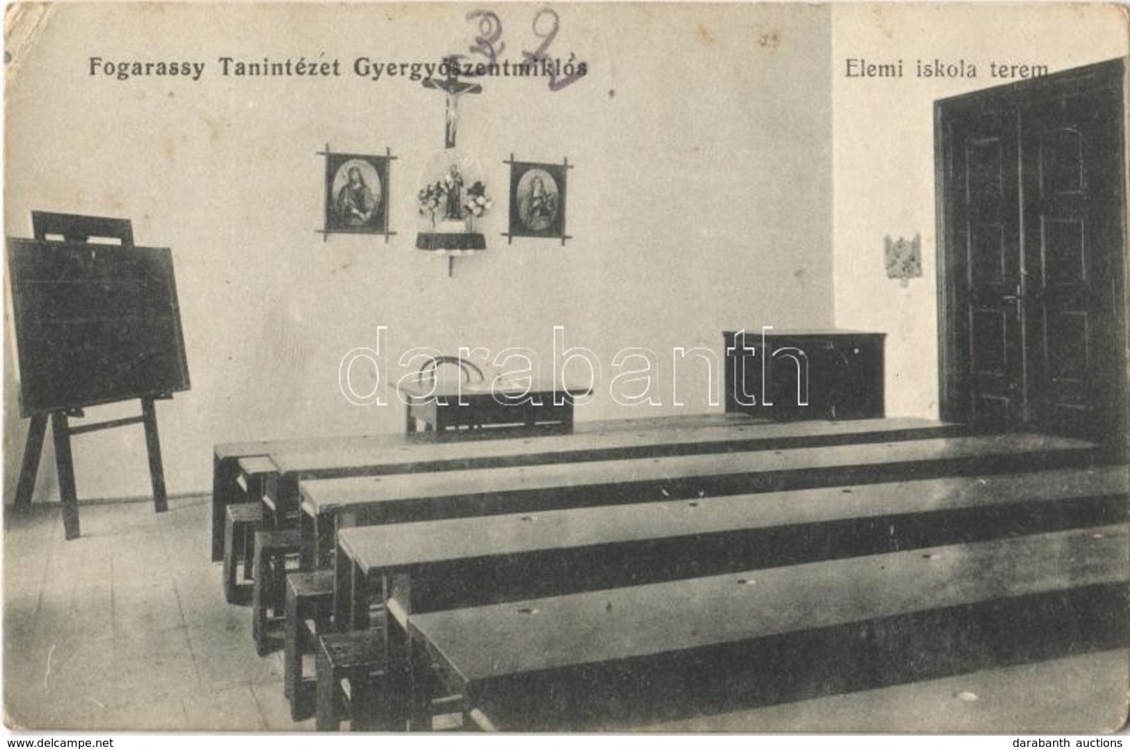 T2/T3 1916 Gyergyószentmiklós, Gheorgheni;  Fogarassy Tanintézet, Elemi Iskola Terem, Belső / School Interior, Classroom - Ohne Zuordnung