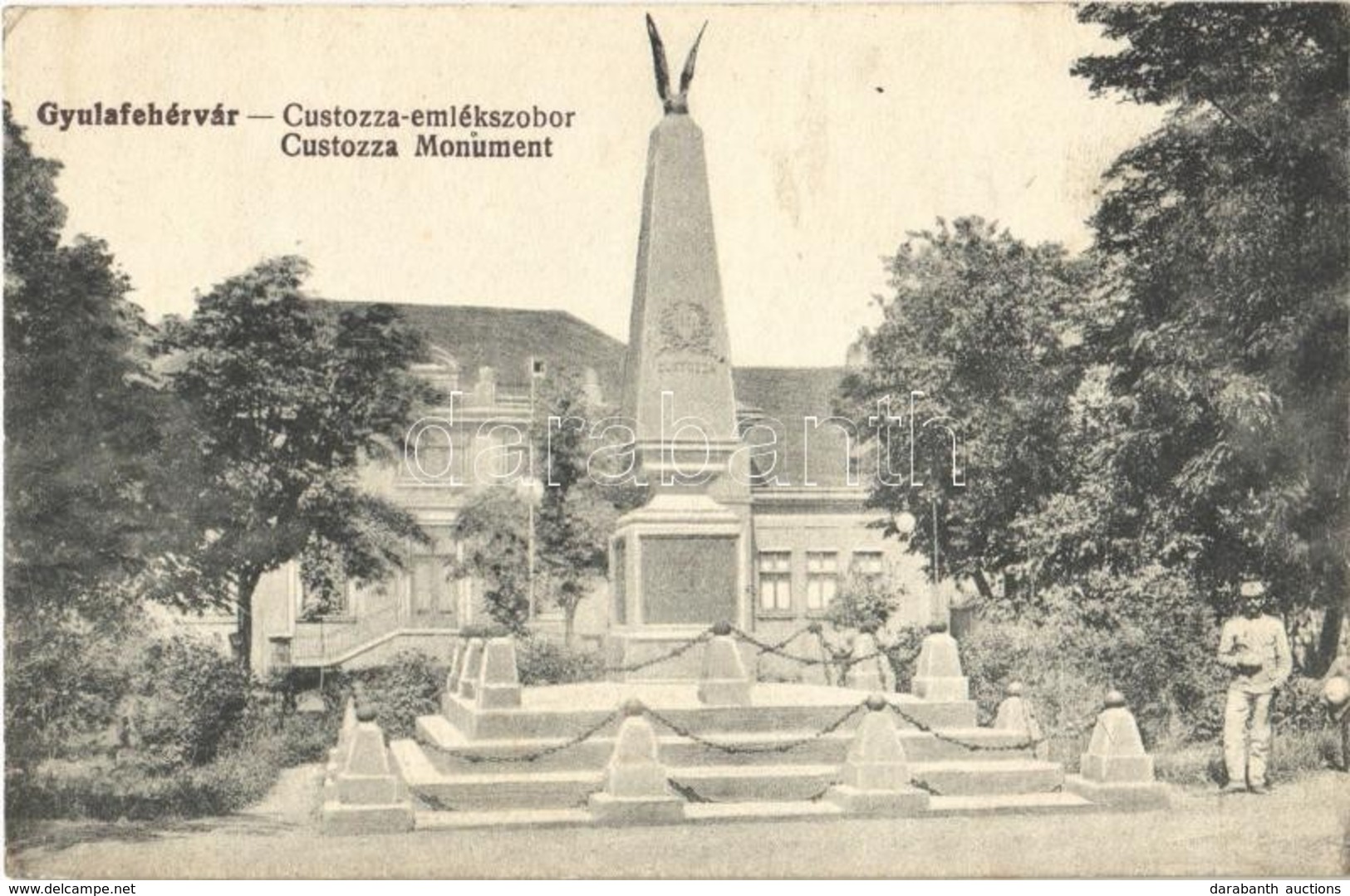 ** T2/T3 Gyulafehérvár, Karlsburg, Alba Iulia; Custozza Emlékmű. Petri F. W. Kiadása / Monument - Ohne Zuordnung